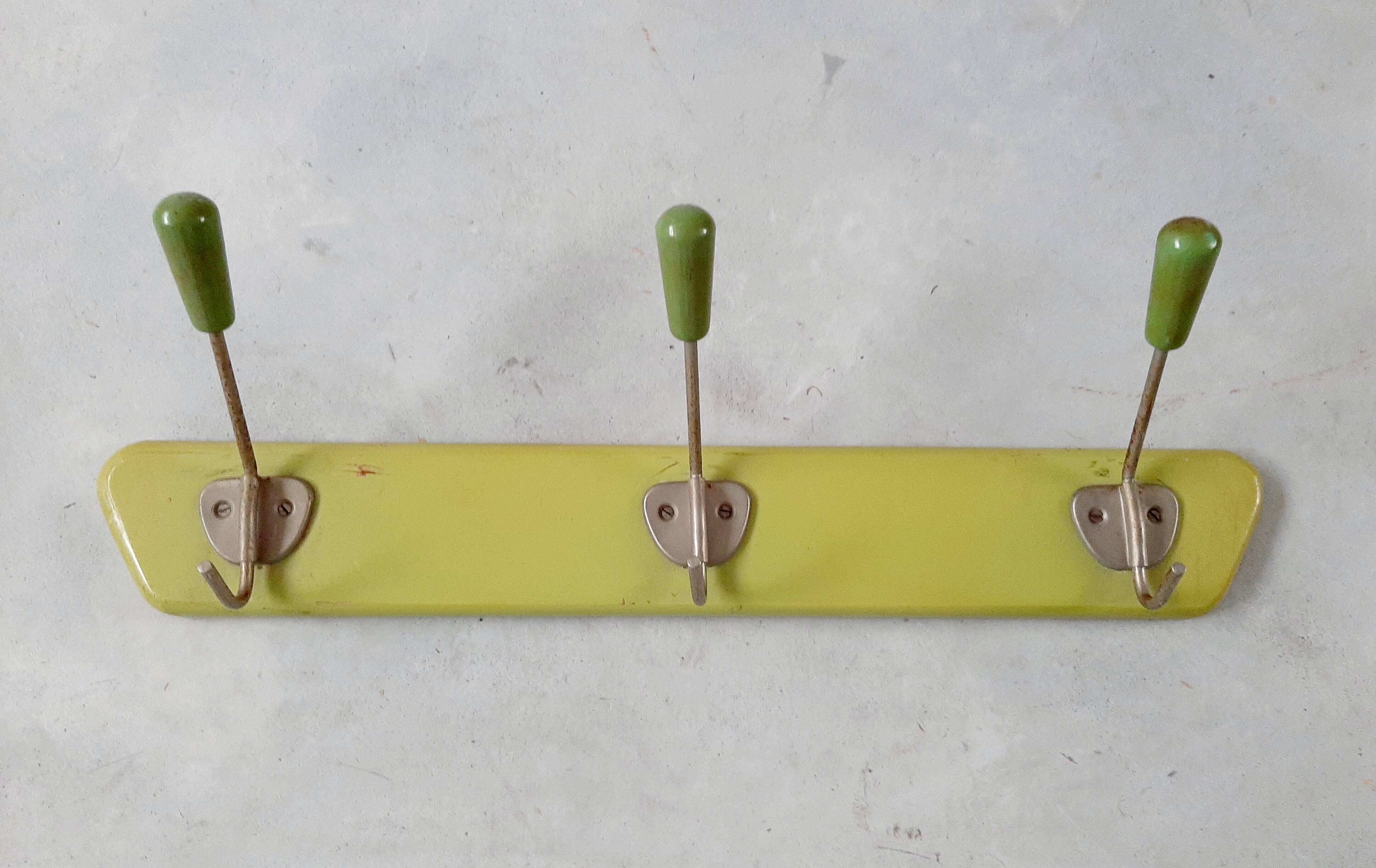 Green vintage coat rack