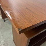 Vintage wooden desk with bleacher on the side