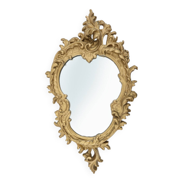 20th Century Belgium gold framed mirror in Louis XV style