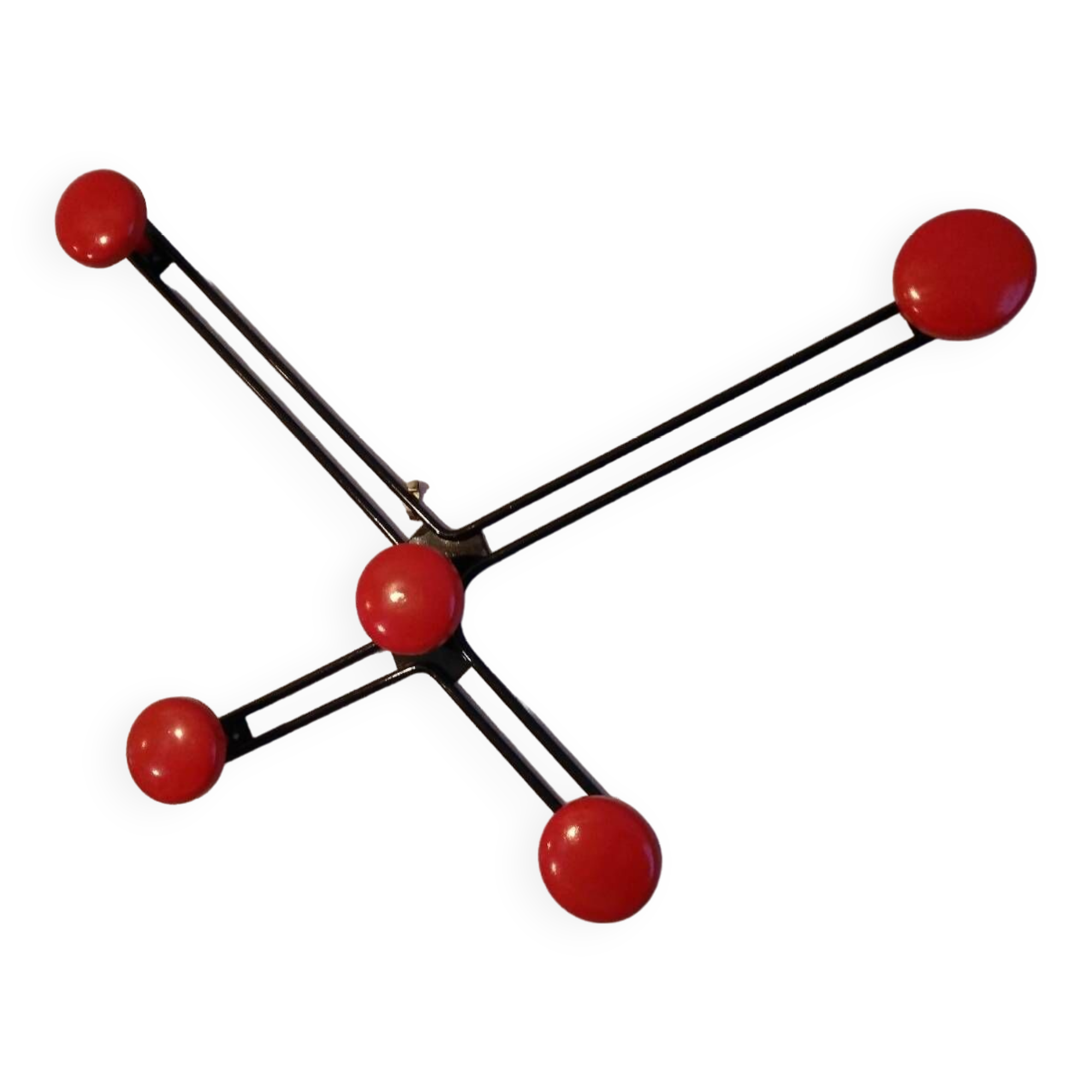 Wall-mounted metal coat rack with 5 hooks