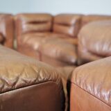 Cognac leather armchairs by BL Arredamenti, 1970s, set of 4