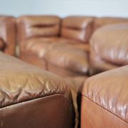 Cognac leather armchairs by BL Arredamenti, 1970s, set of 4