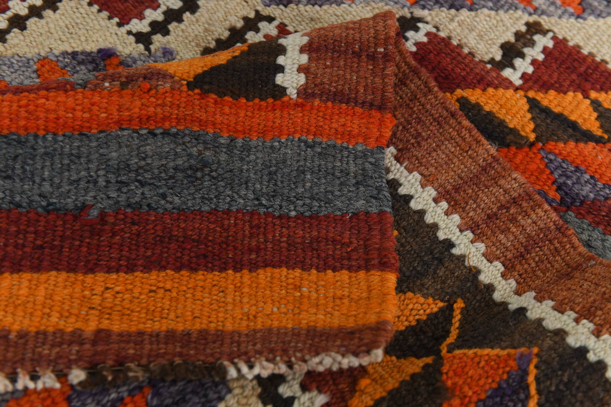 Colorful Multicolor Tribal Kilim Runner Rug, 82x295Cm