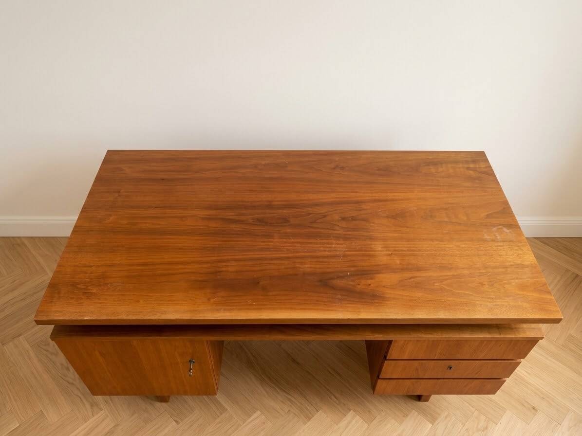 Vintage Scandinavian wooden executive desk