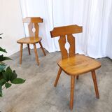 Set of 2 Vintage Wooden Tyrolean Dining Chairs by Ruko Sessel Alois Koller