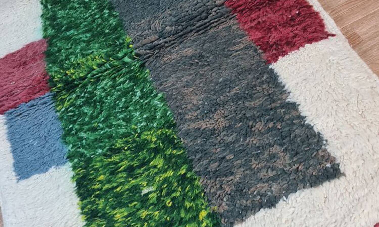 Handmade wool Berber rug 150 X 100 CM