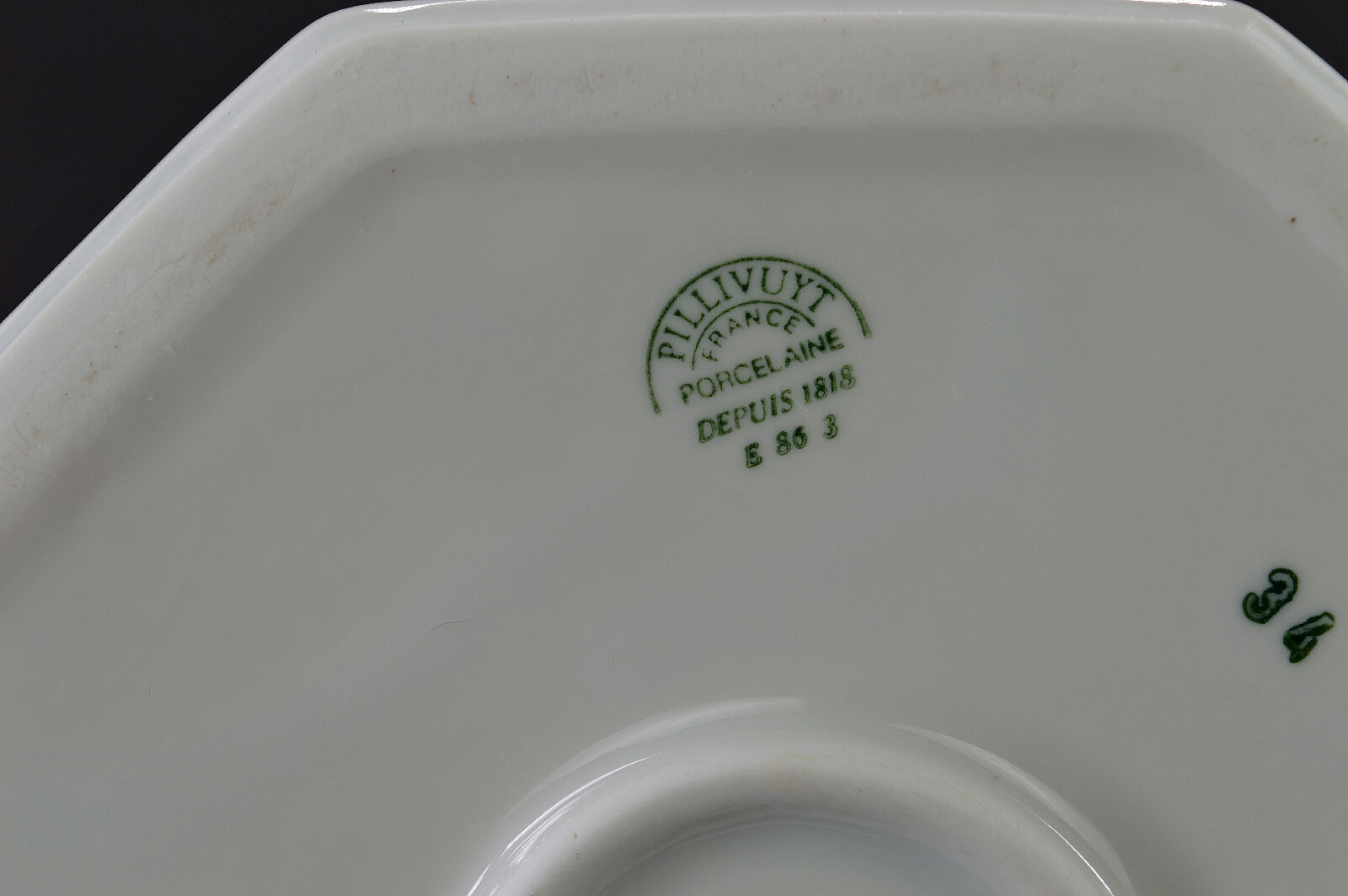 White porcelain lamp by Pillivuyt, Japonisme, France, circa 1970