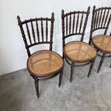 Série 4 chaises bistrot cannage Fischel n019