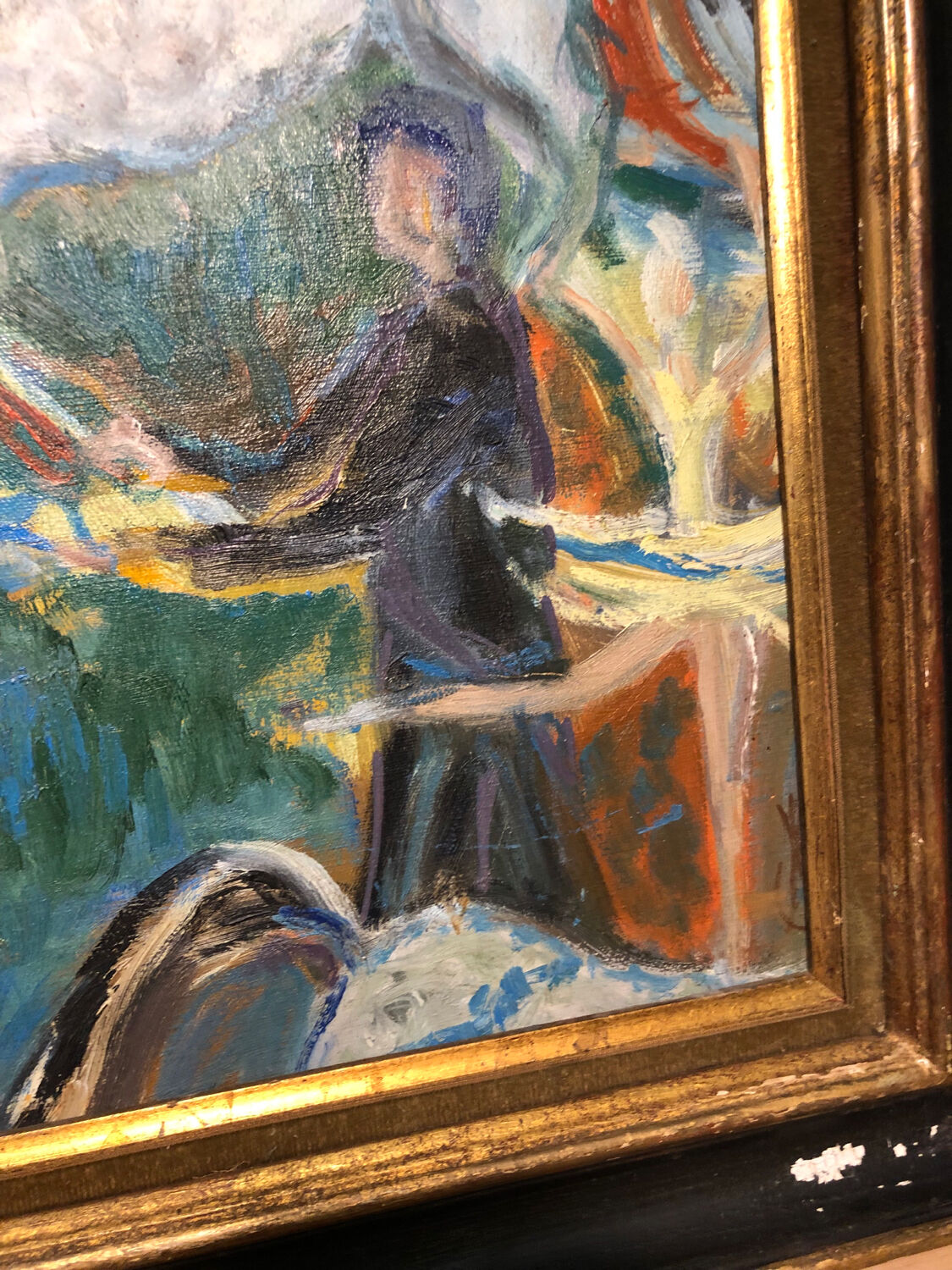 Painting Oil on Canvas Fauvism Circus Horse Dancer Circa 1960