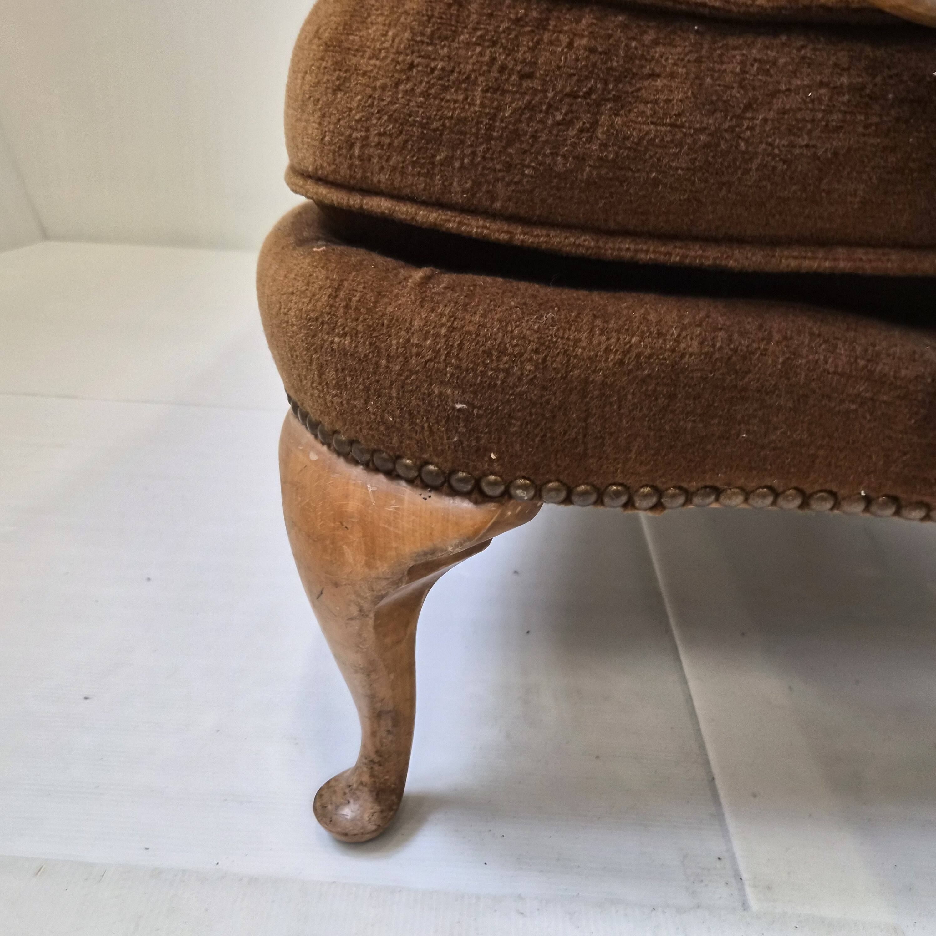 1950s vintage canapé in caning and velvet