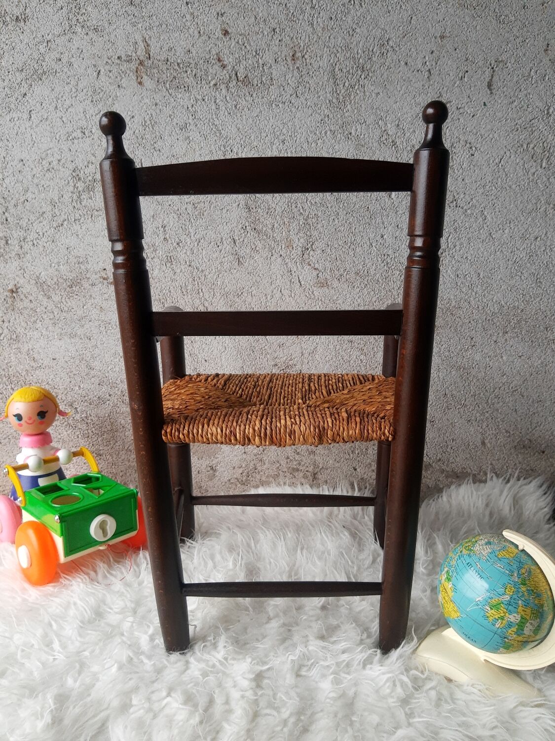 Antique armchair mulched vintage child