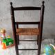 Fauteuil ancien paillé enfant vintage
