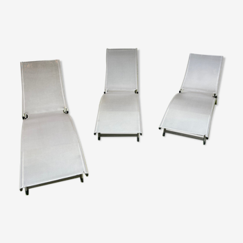 Set of 3 garden lounge chairs