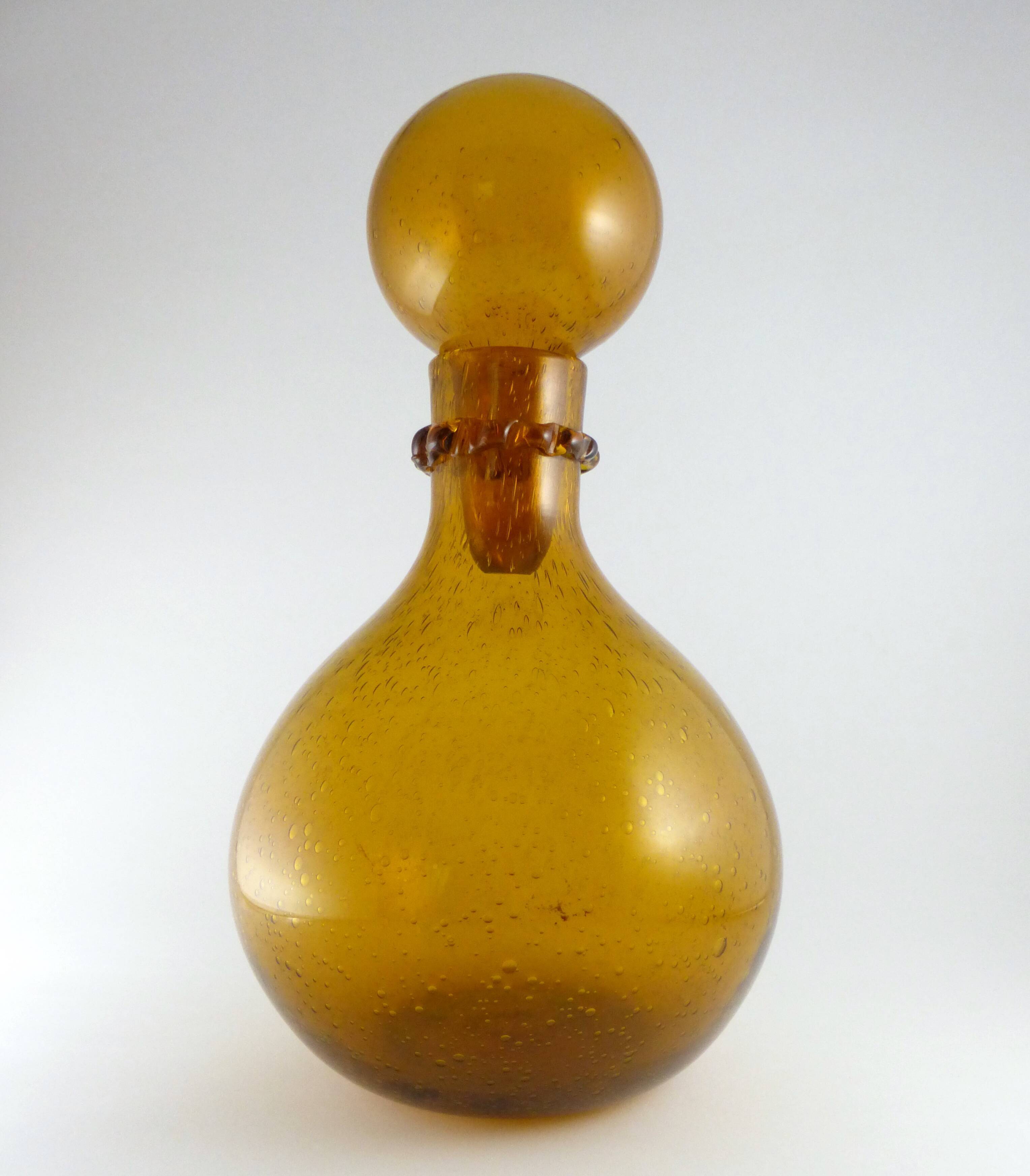 Bubble glass carafe amber from the 50 / 60