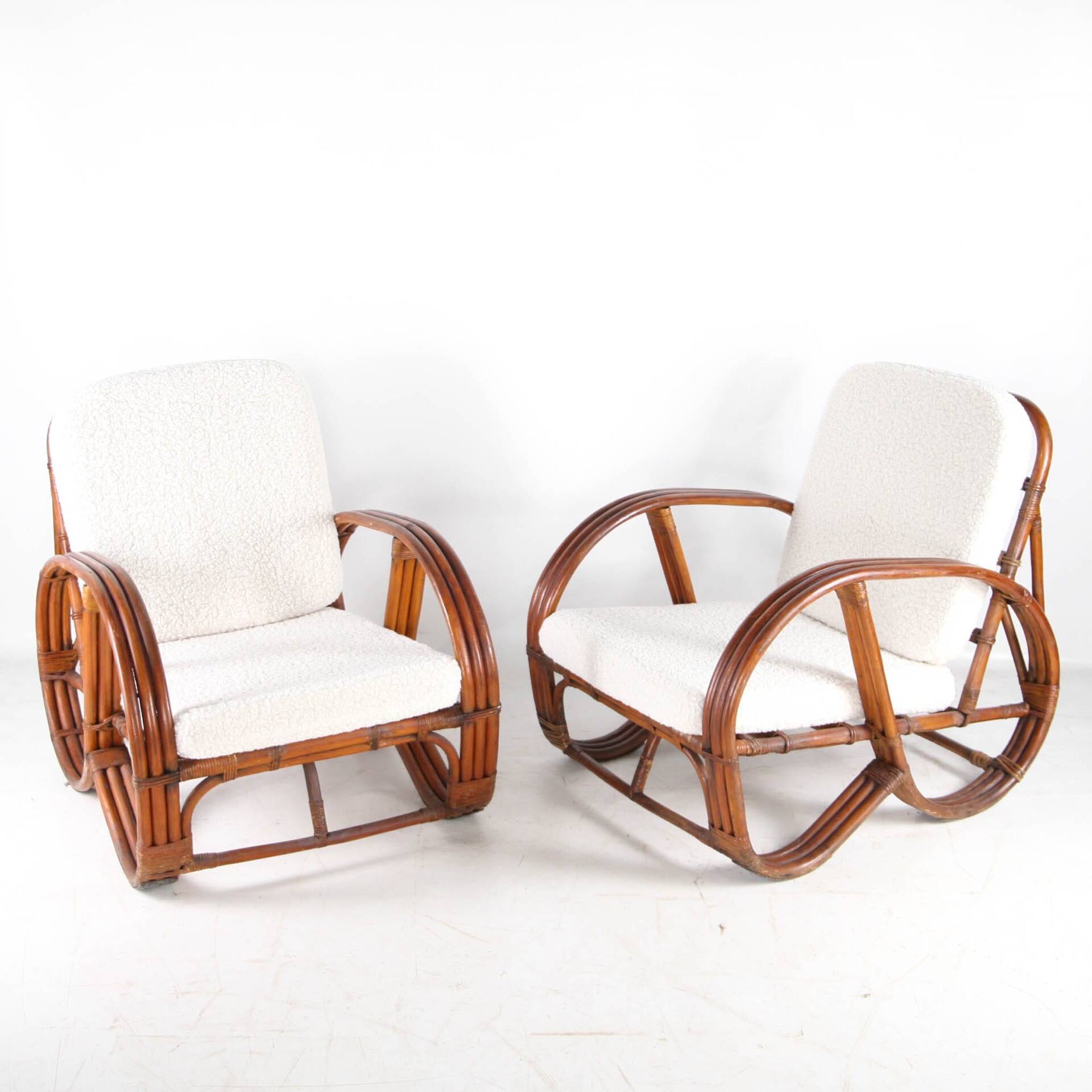 Paire de fauteuils en rotin « bretzels »