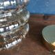 Pendant light 60s golden amber glass