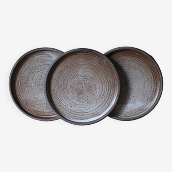 3 Roger Jacques stoneware plates