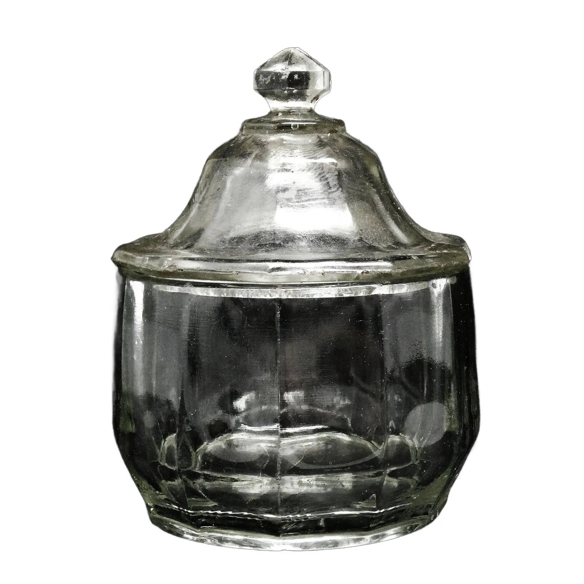 Sugar bowl, Art Deco, pressed glass, Germany, 1950s