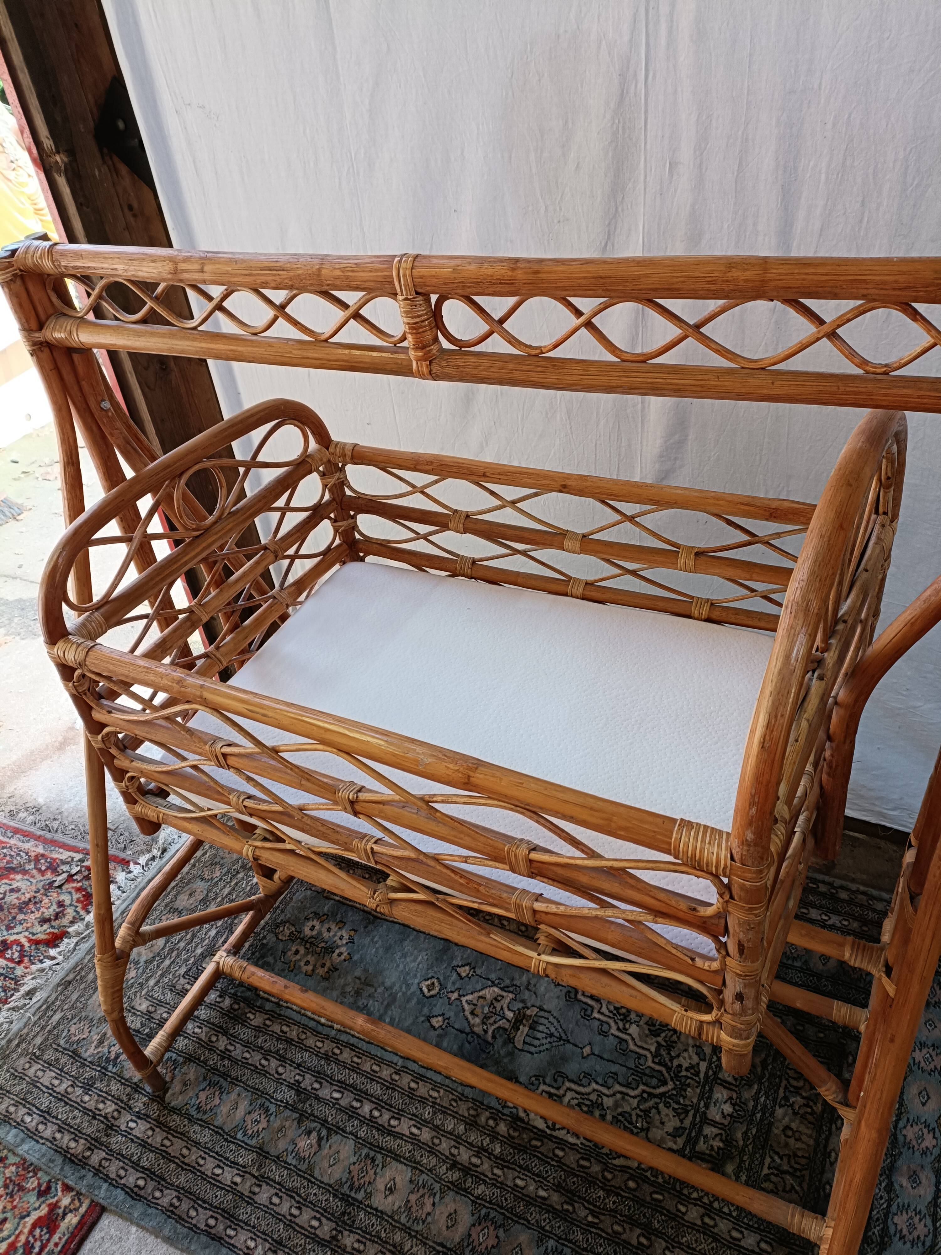 Rattan swing cradle