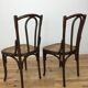 Set 2 chaises bistrots en bois courbé et cannage