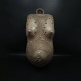 African Art • Ndimu Belly Mask • Makonde • Tanzania • Aluminum