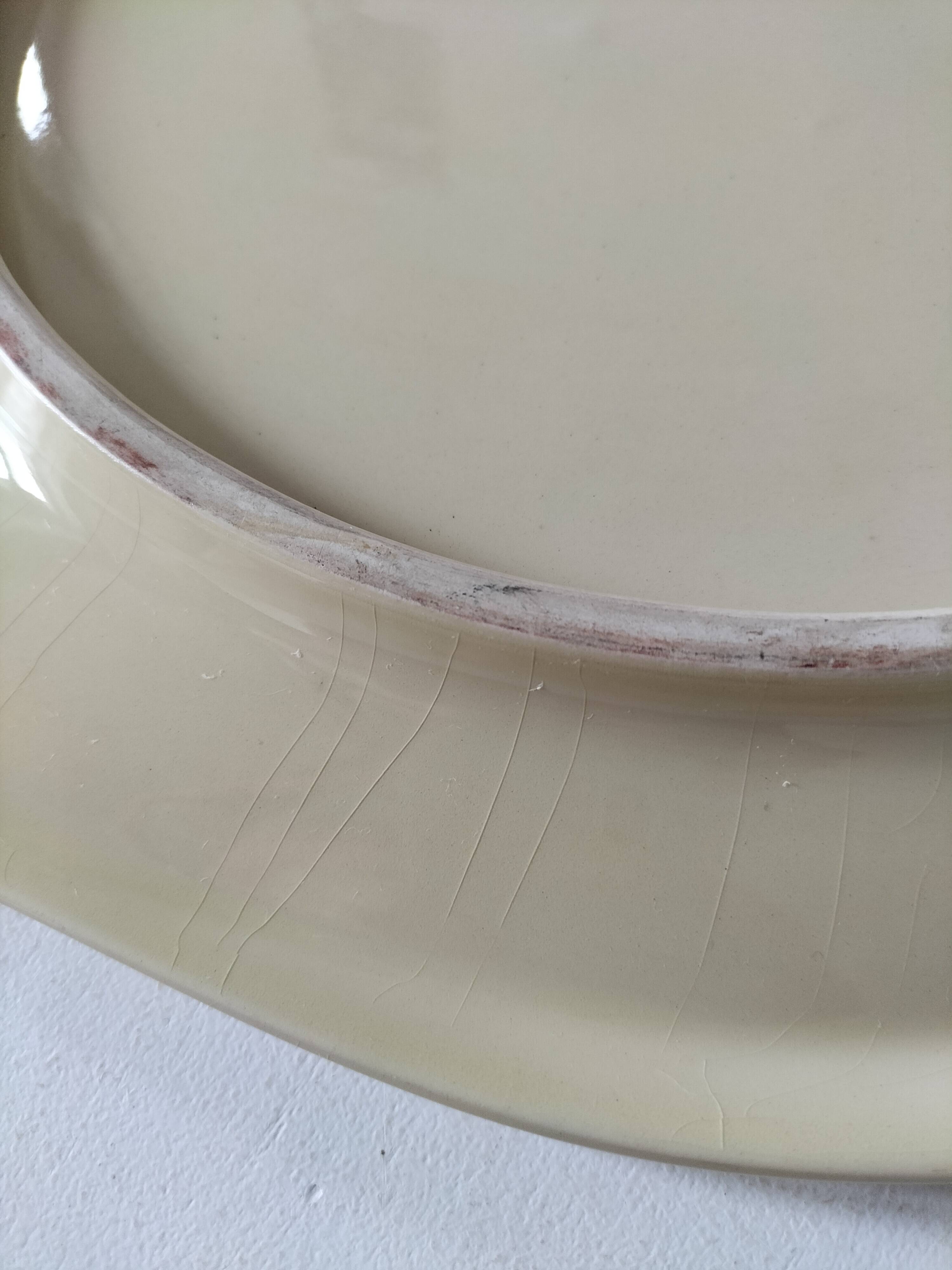 Large vintage two-tone brown and cream dish from the 50s and 60s