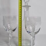 Classic Style Engraved Crystal Carafe and Glasses Set