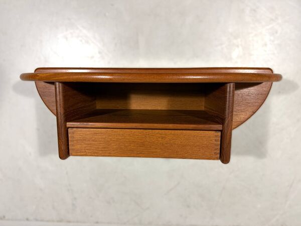 Console murale en teck Kai Kristiansen Vildbjerg Møbelfabrik Danemark années 1960.