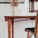 Old wooden table with turned legs - speckled top