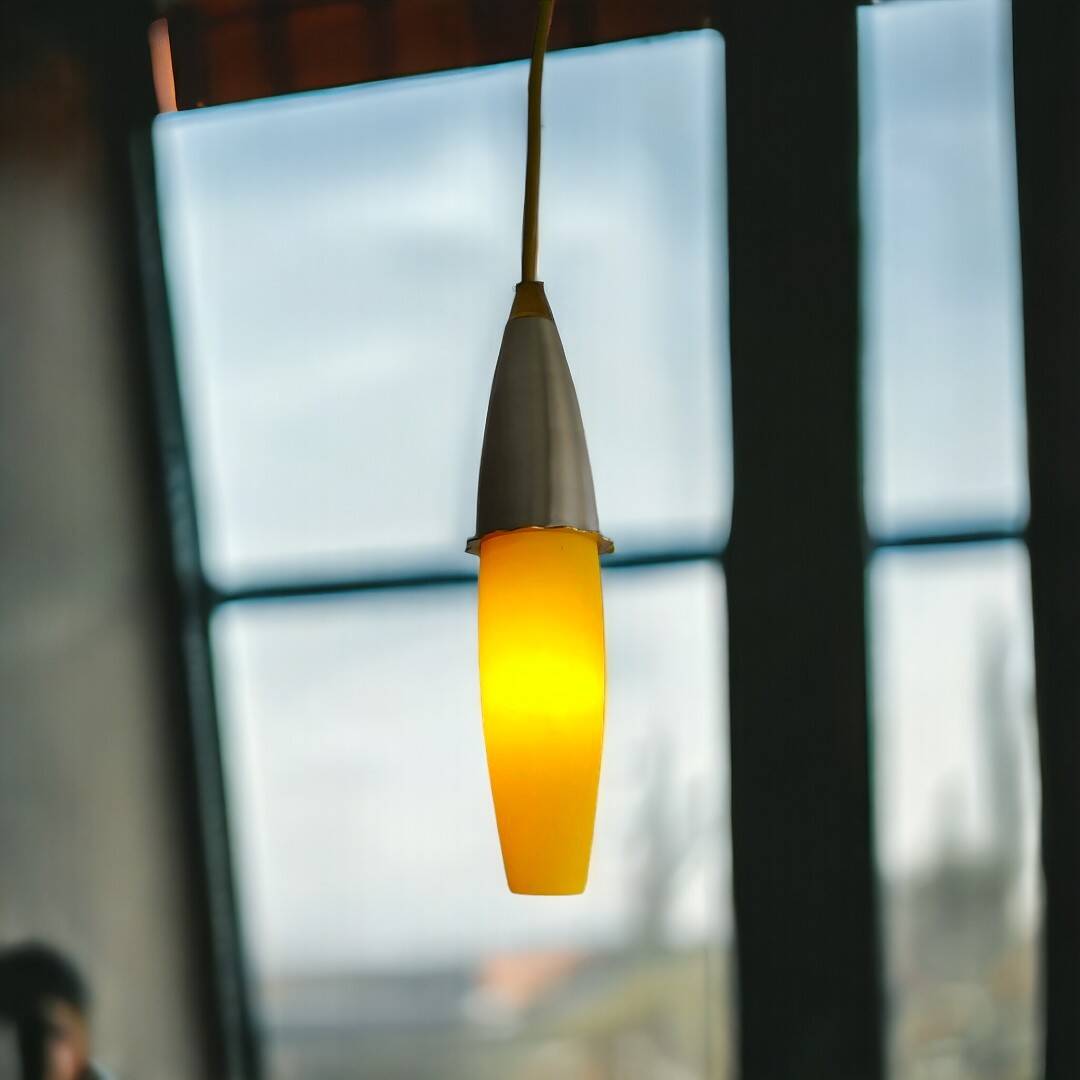 Yellow glass hanging lamp
