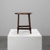 French Provincial Rustic Oak Stool, circa 1900