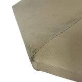 Fauteuil pivotant vintage en cuir crème avec pied octogonal Design 1970