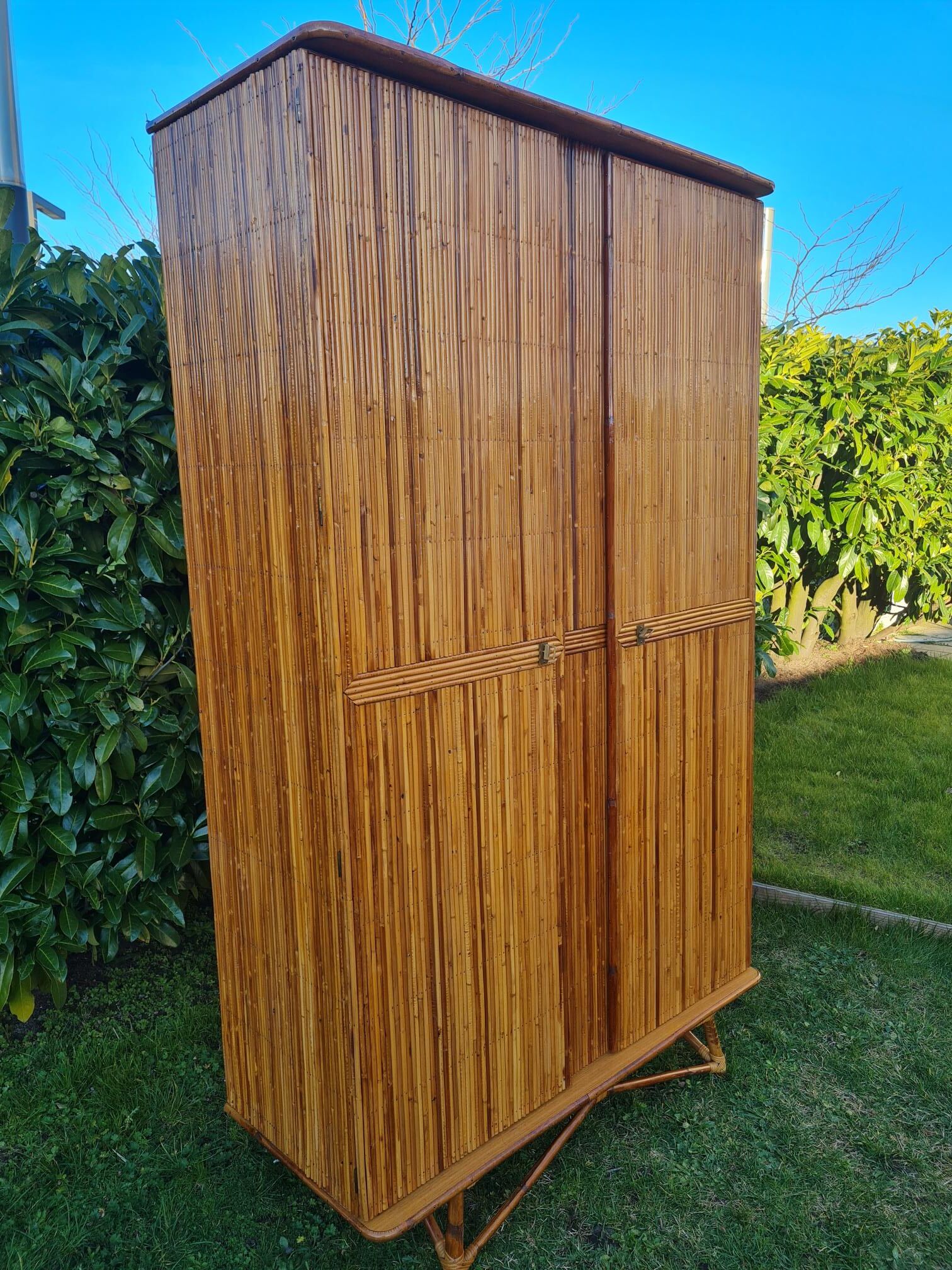 Rattan marquetry cabinet