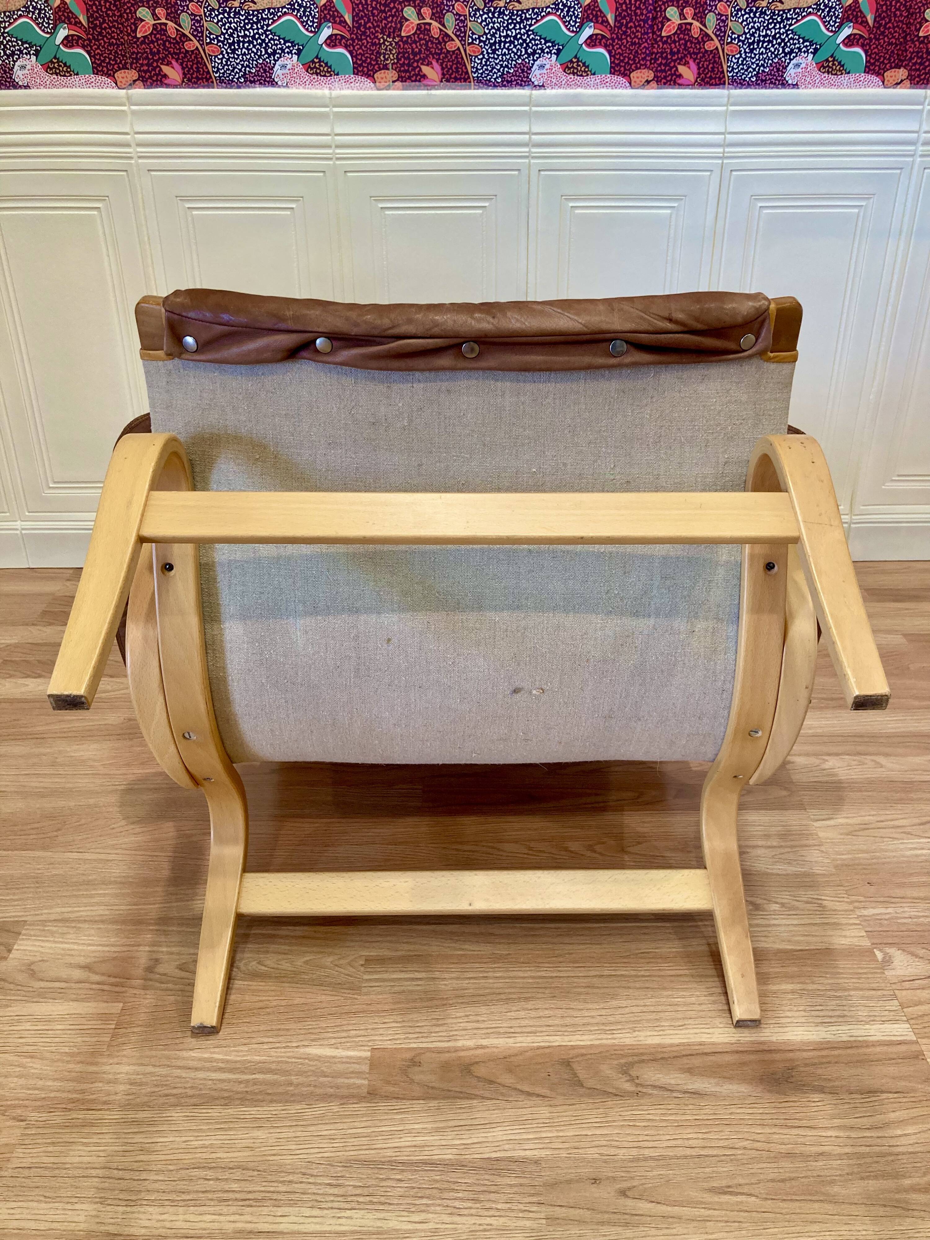 FAUTEUIL BRUNO MATHSSON CUIR 1960.