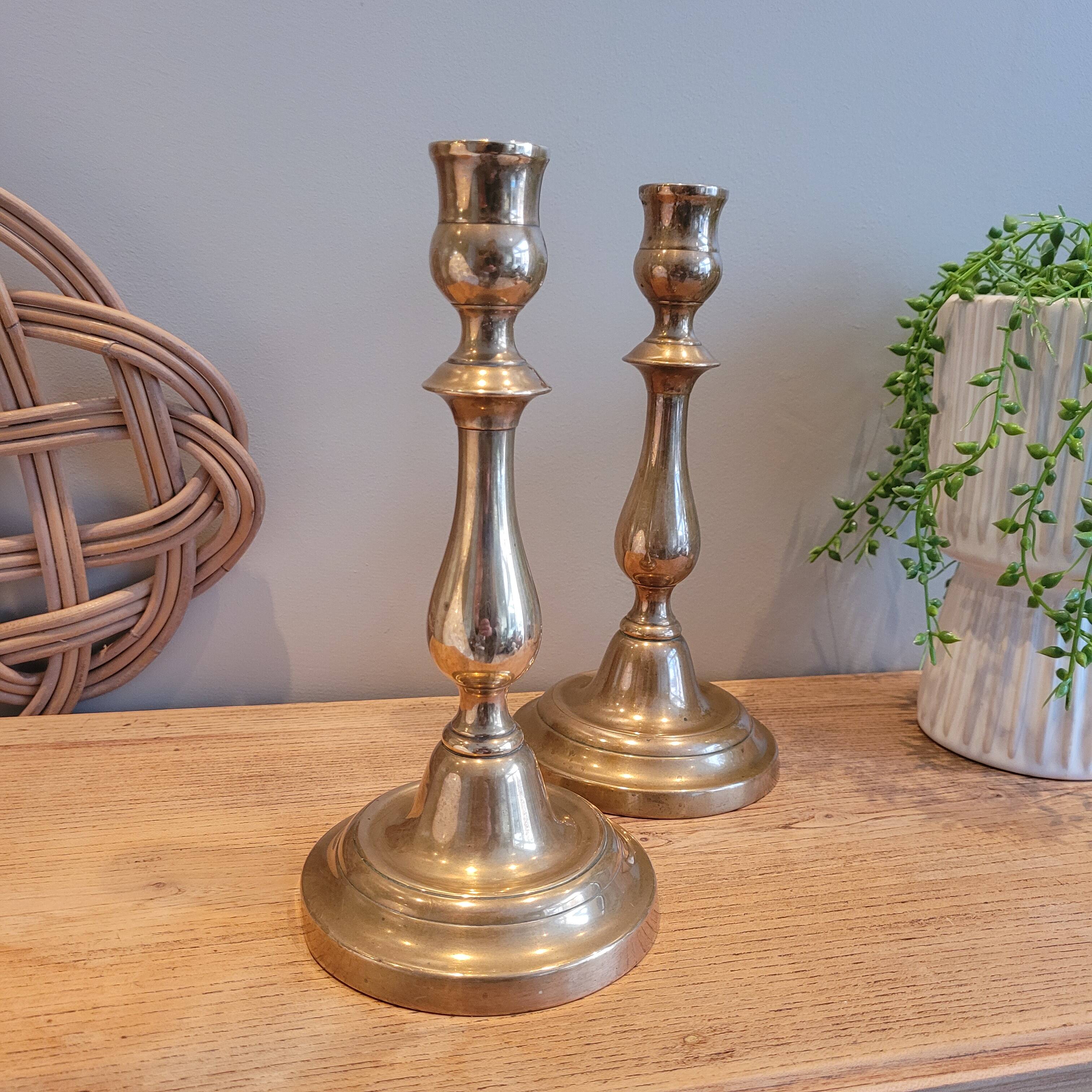 La Redoute x Selency pair of brass candle holders 31