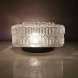 Vintage square glass ceiling lamp, 70s