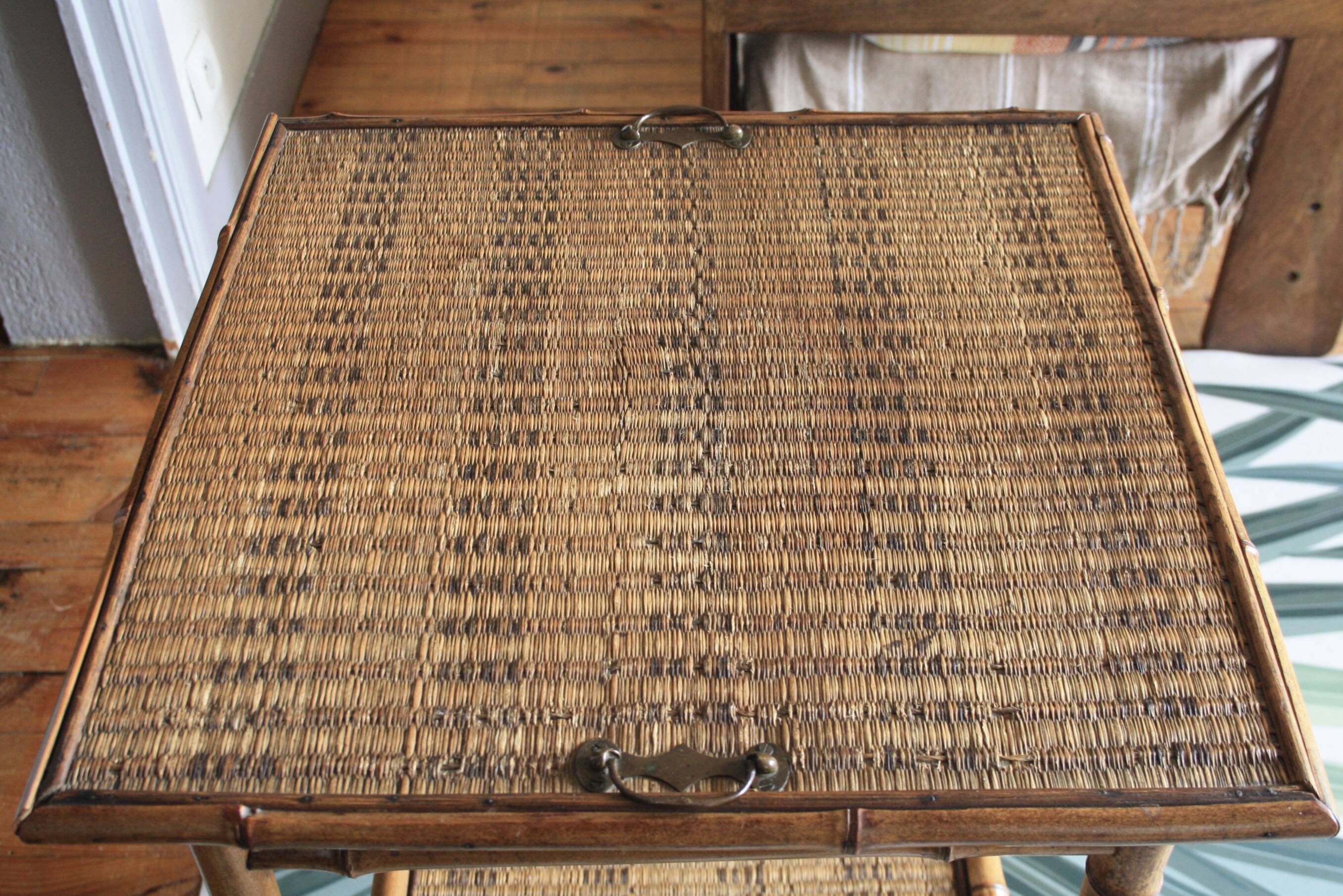 Bamboo and wood side table - art nouveau