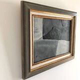 Vintage frame with braid revisited into a modern and textured painting