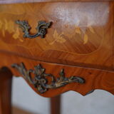 Pair of inlaid Tables of bedside shelf marble Louis XV