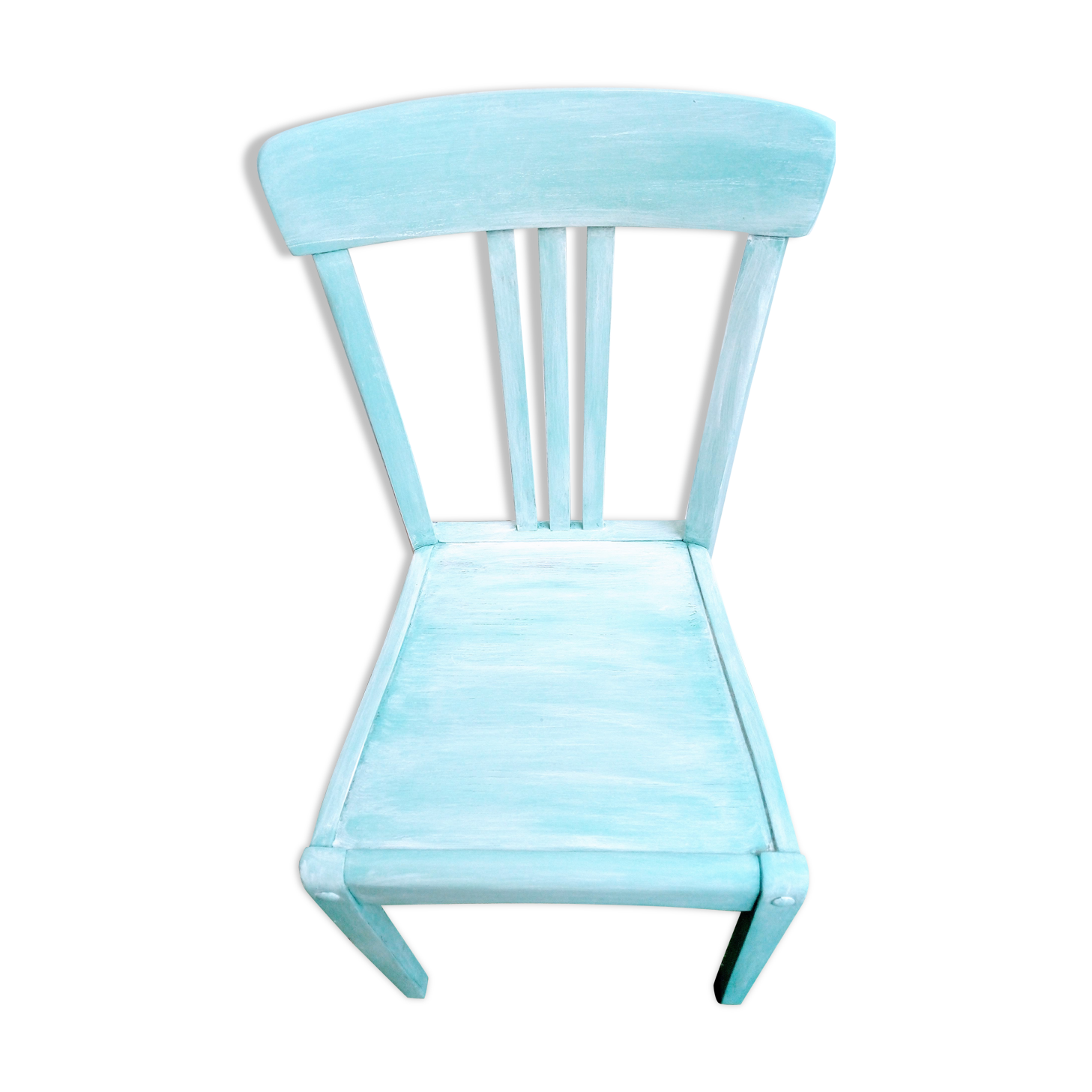 Patinated old blue bistro chair