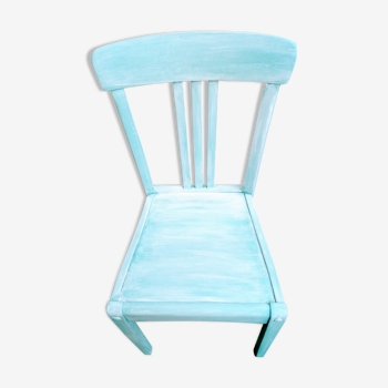 Patinated old blue bistro chair