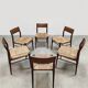 Wilkhahn vintage teak papercord dining chairs Georg Leowald model 351