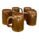 Set of 5 brown stoneware mugs