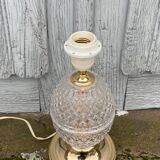 Hollywood Regency Style Brass Crystal Table Lamp