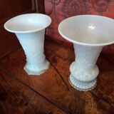 Vases opaline Charles X porte-ananas
