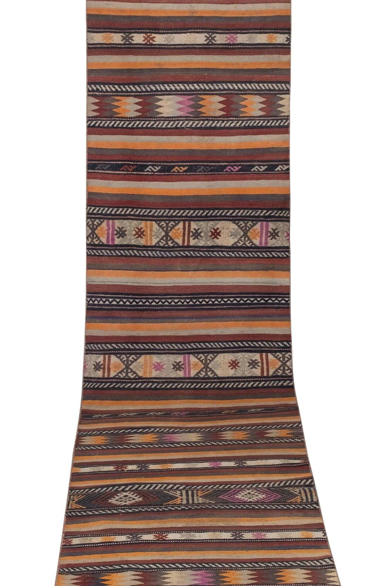 Vintage Turkish hallway rug 80x512 cm