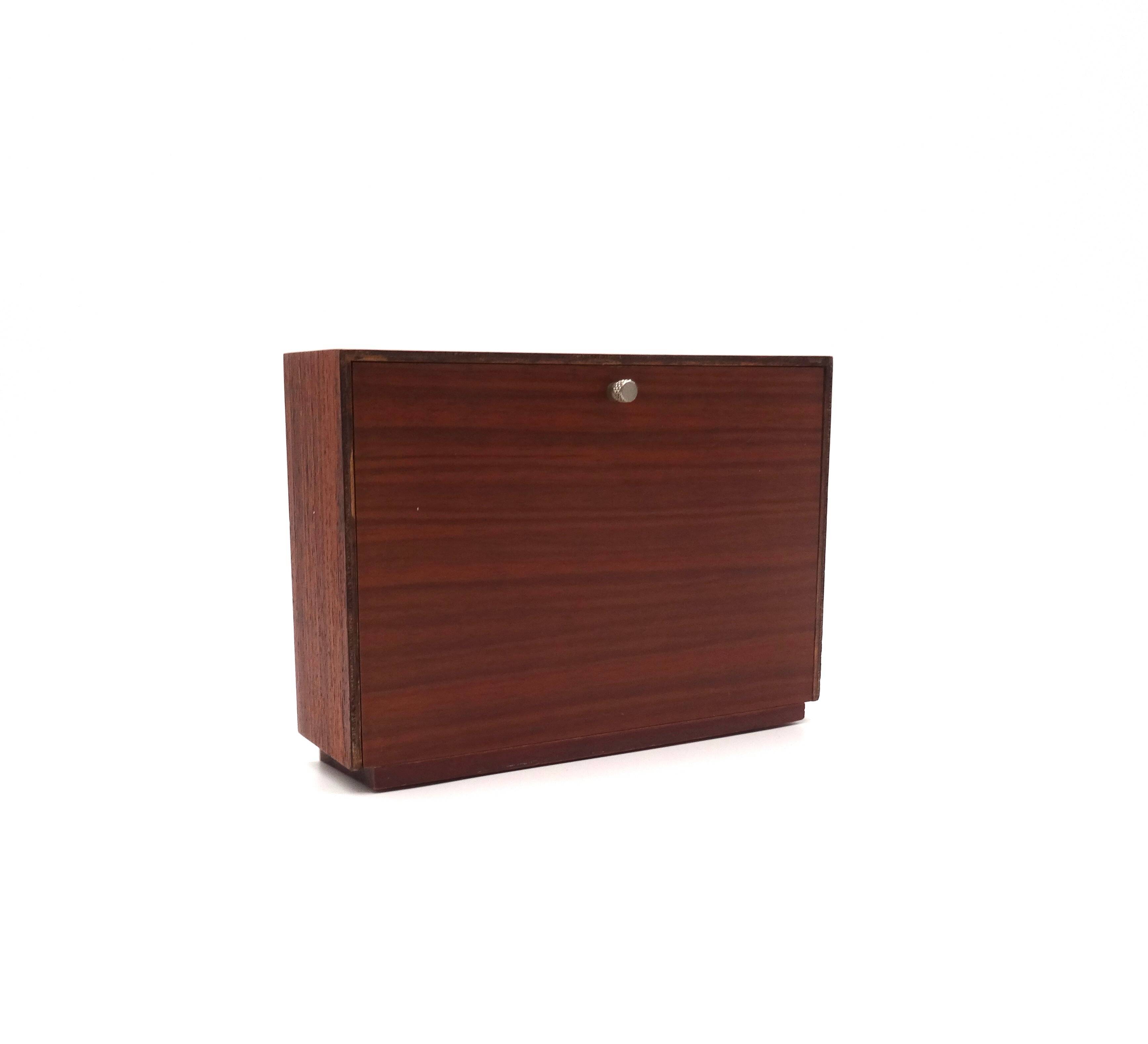 Mid century minimalist teak desk clock by junghans ato mat danish modern