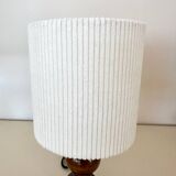 Wooden and velvet lamp