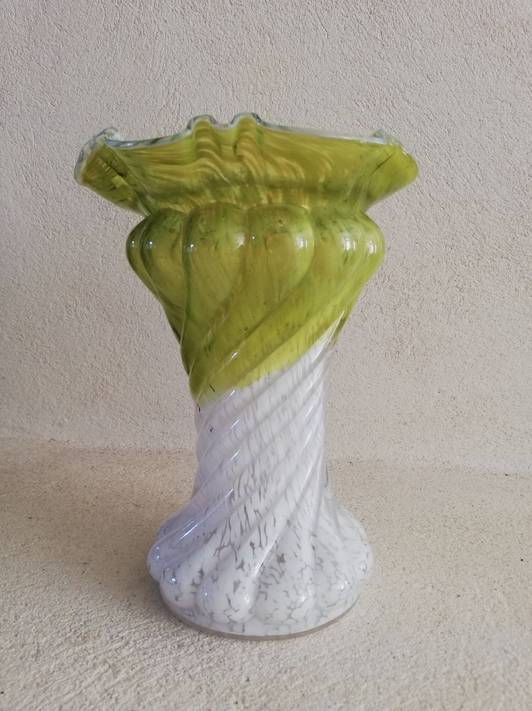 Speckled glass vase