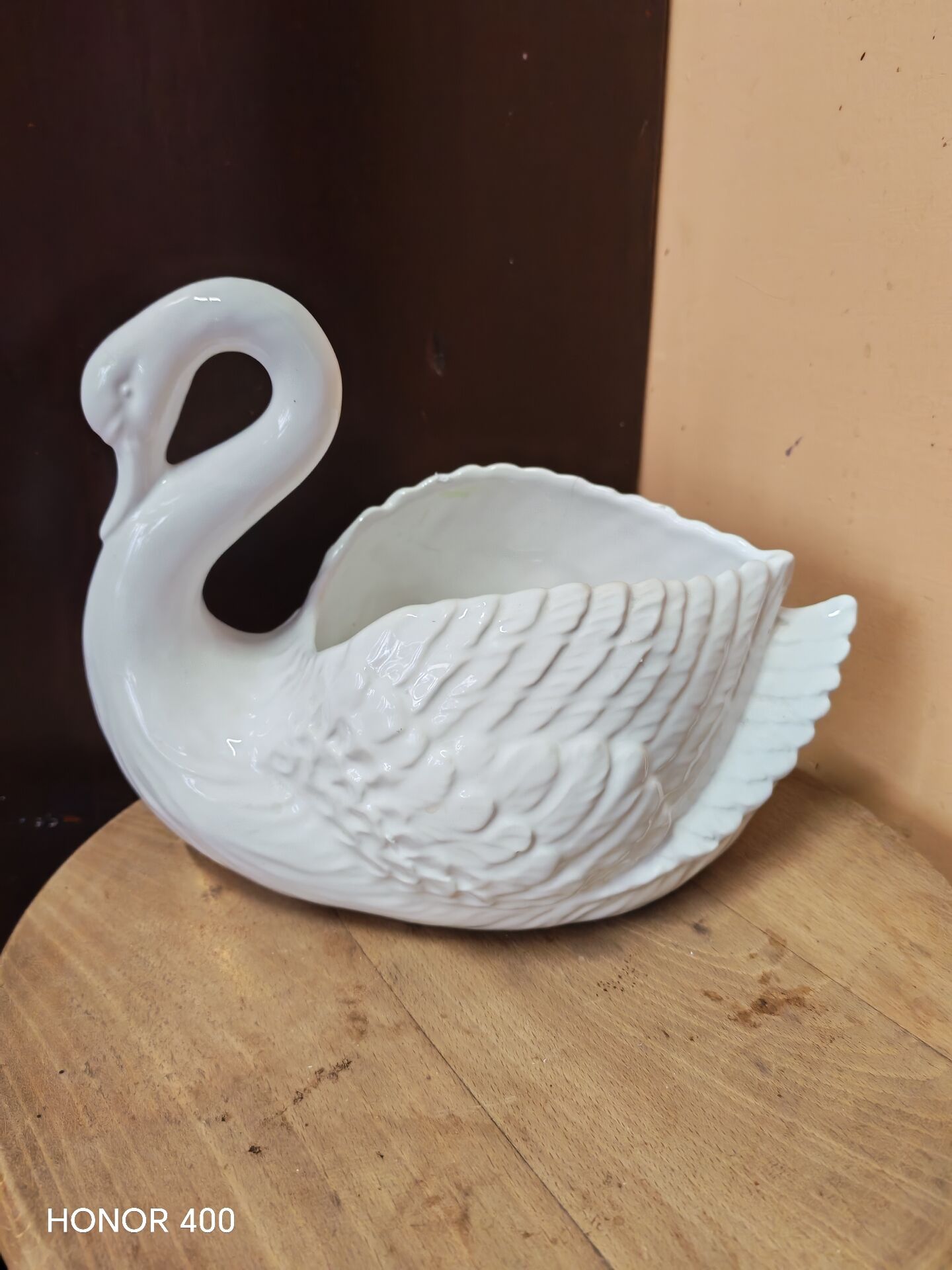 Vintage Italian ceramic swan planter pot